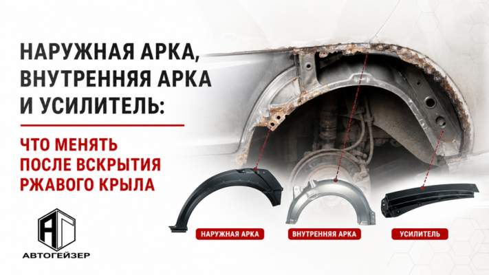 Наружная арка, внутренняя арка и усилитель: что менять после вскрытия ржавого крыла