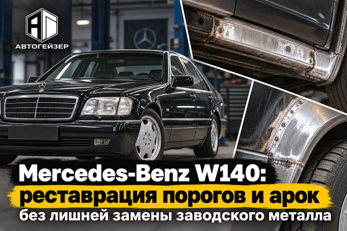 Mercedes-Benz W140: реставрация порогов и арок без лишней замены заводского металла